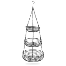 3-Tier Wire Basket Storage Stand For Fruit Vegetables Household Items Tiered Stand Baskets for Kitchen Organization